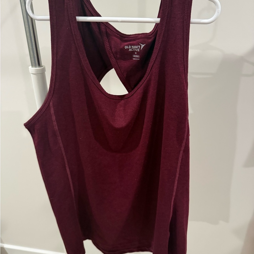 Old Navy Active Maroon Racerback Tank Top